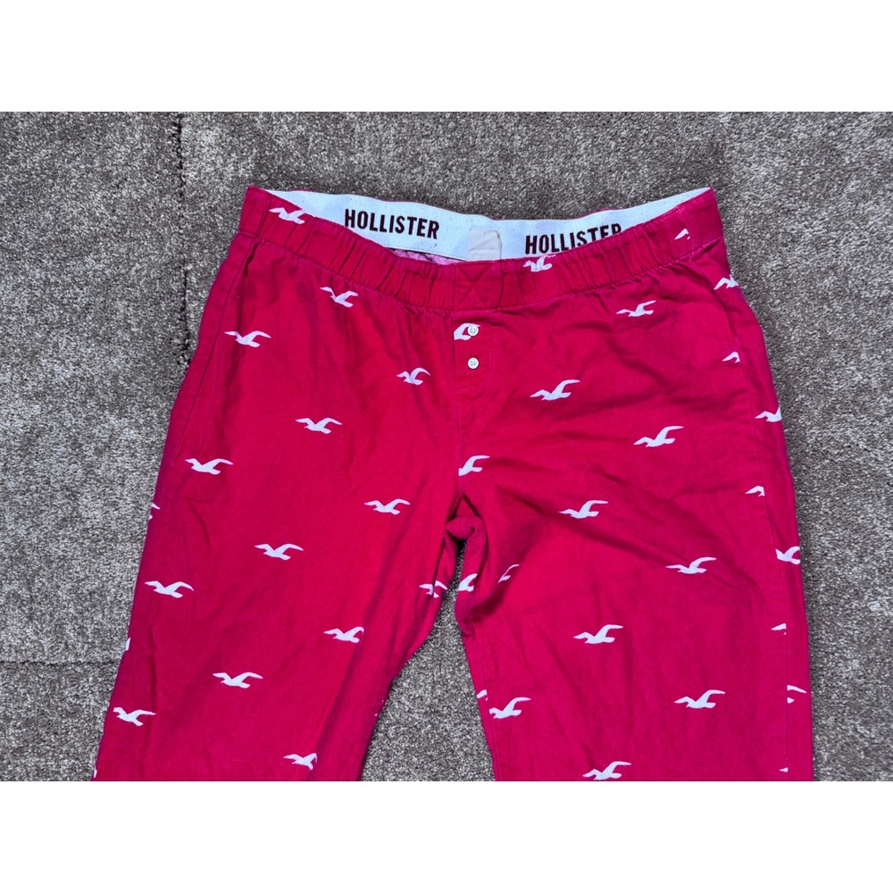 Hollister Red All Over Seagull Print Sleep Pajama Pants Medium - Picture 2 of 9